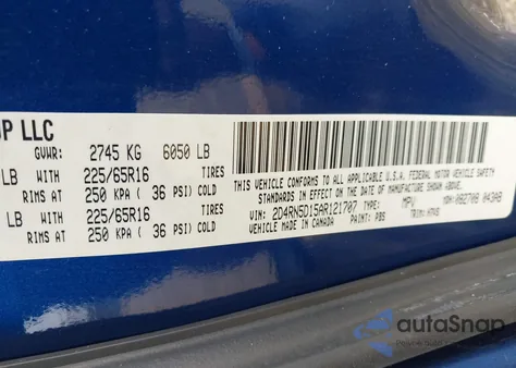 2010 Dodge Grand Caravan Sxt z USA, uszkodzony, nr VIN 2D4RN5D15AR121707